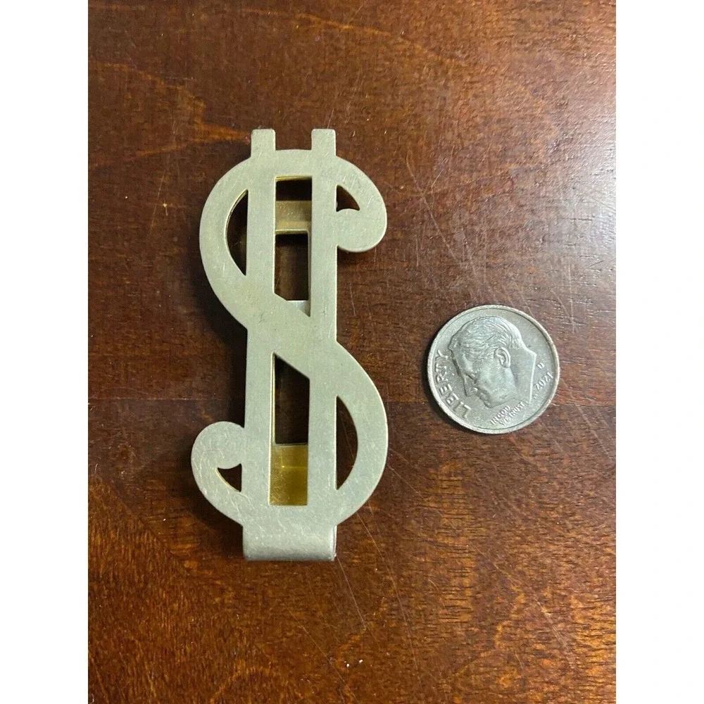 Dollar Sign $ Vintage Swank Money Clip Gold Tone